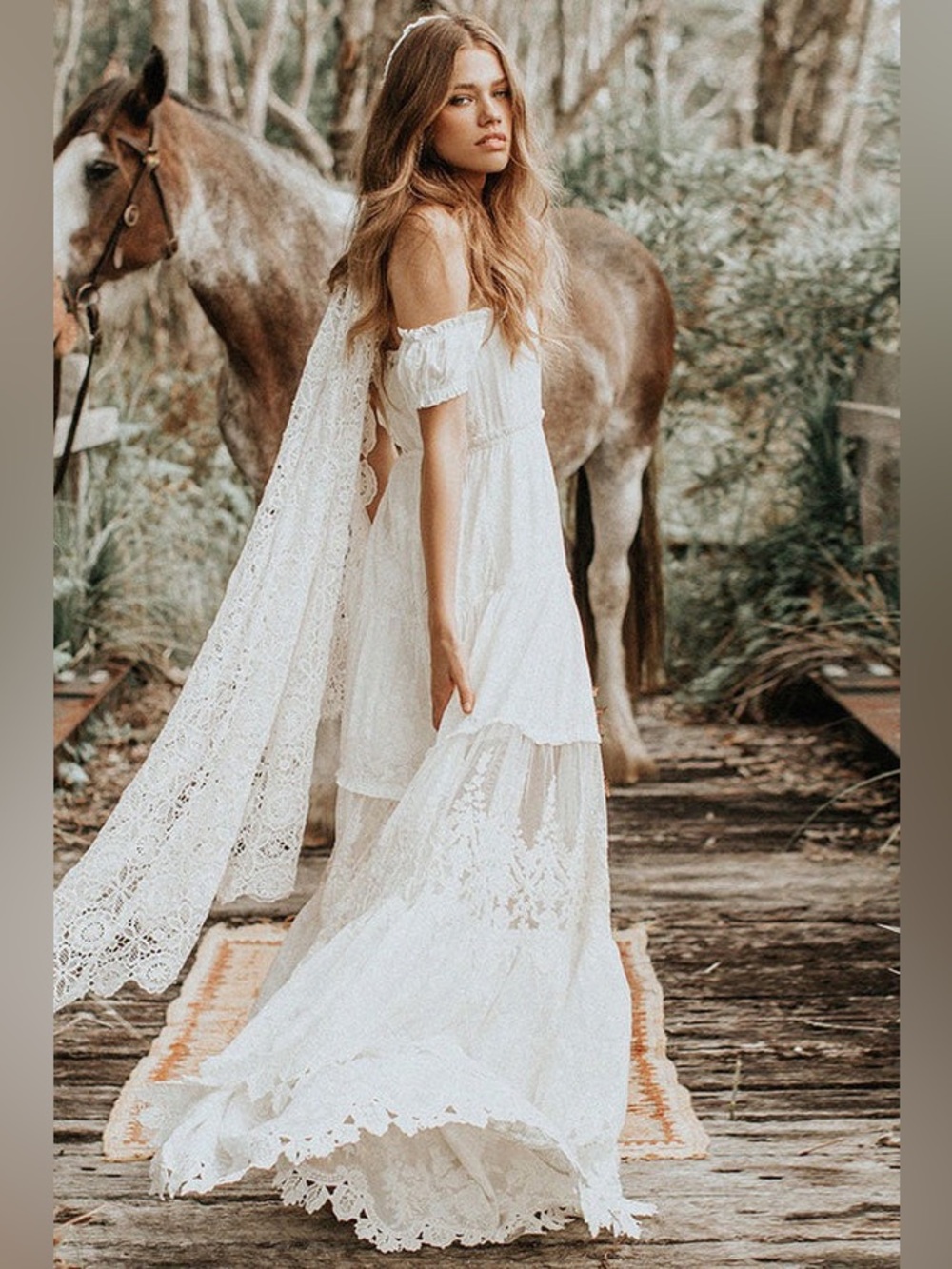 NWT Spell & The Gypsy Collective The Amelie Gown Off White Size M - Picture 6 of 11